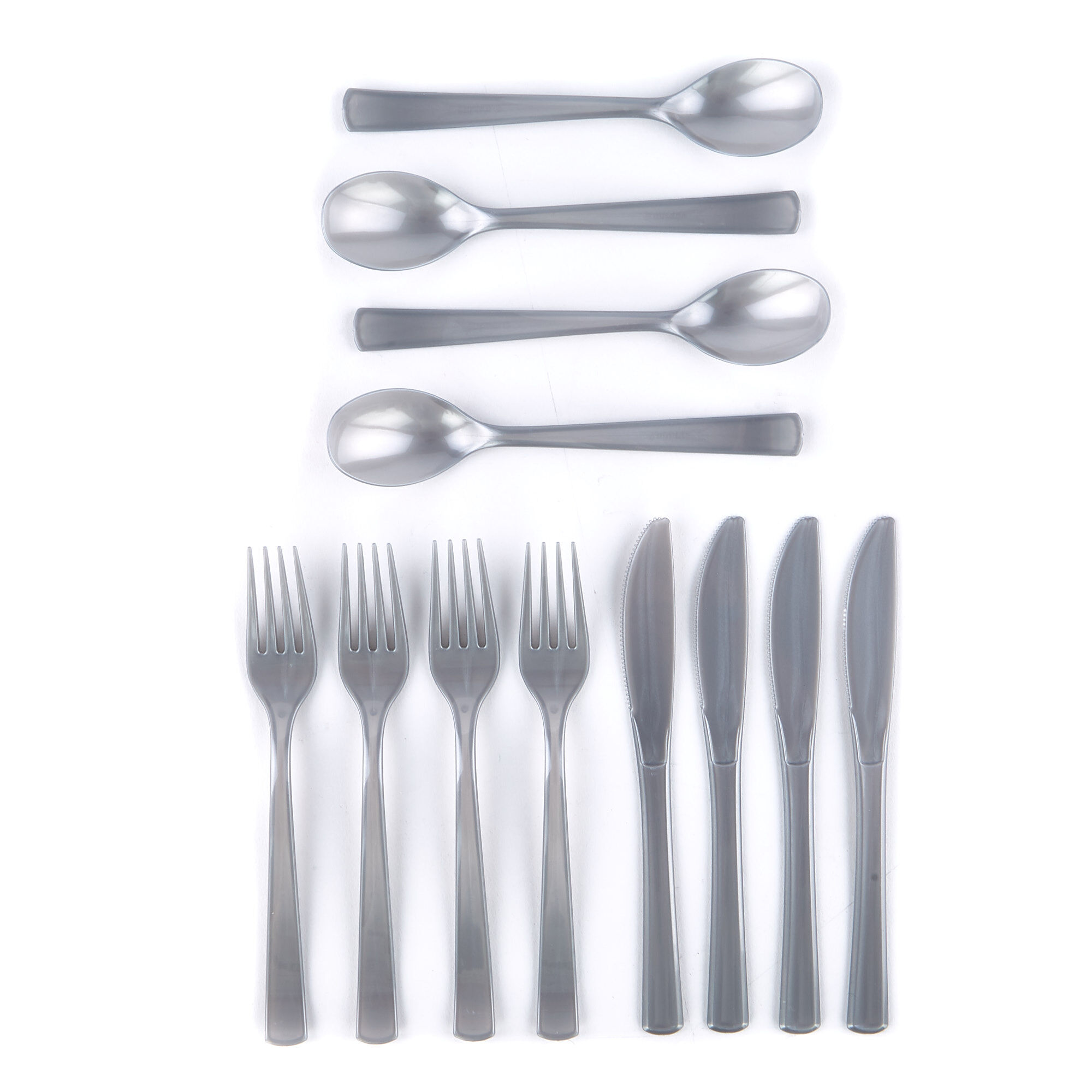 Silver plastic flatware cheap