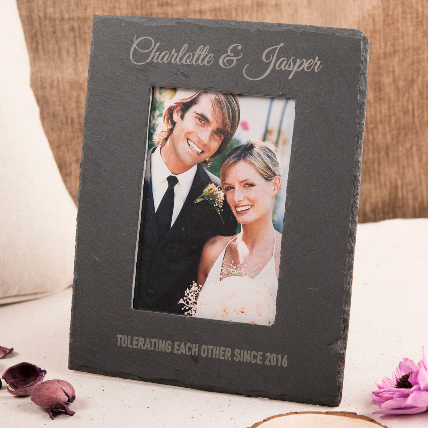 Buy Personalised Engraved Medium Slate Photo Frame Any Message for