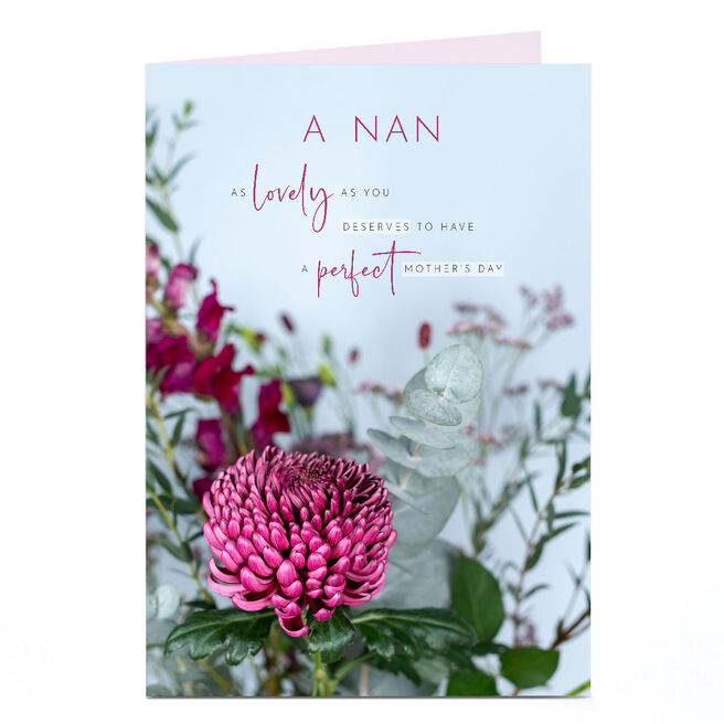 Personalised Mother's Day Card - Lovely Flower Nan