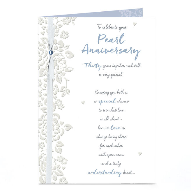 Pearl Wedding Anniversary Card - 30 Years and Still So Very Special