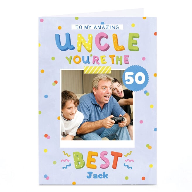 Photo Lemon & Sugar Birthday Card - You're the Best Uncle, Editable Age