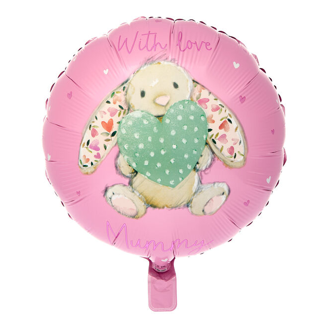 With Love Mummy Bunny 18-Inch Foil Helium Balloon
