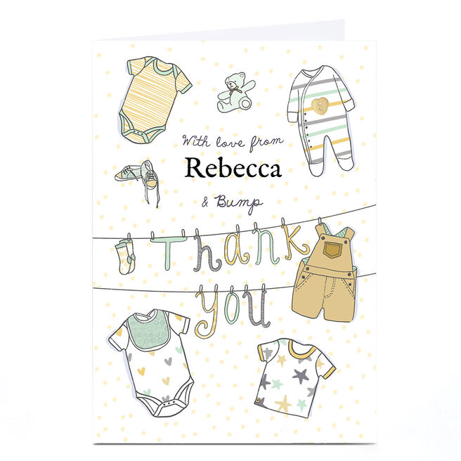 Personalised Thank You Card - From Bump, Yellow 