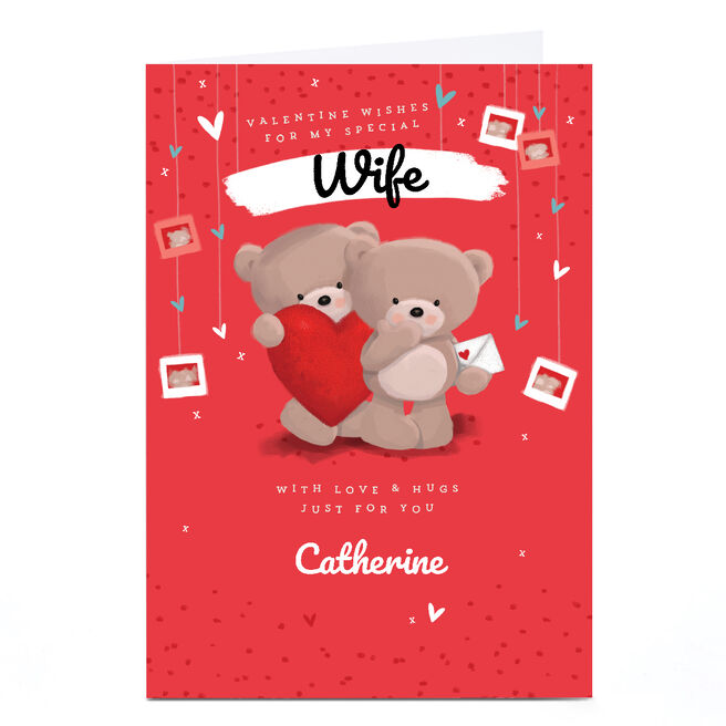 Personalised Hugs Valentine's Day Card - Valentine's Wishes, Wife
