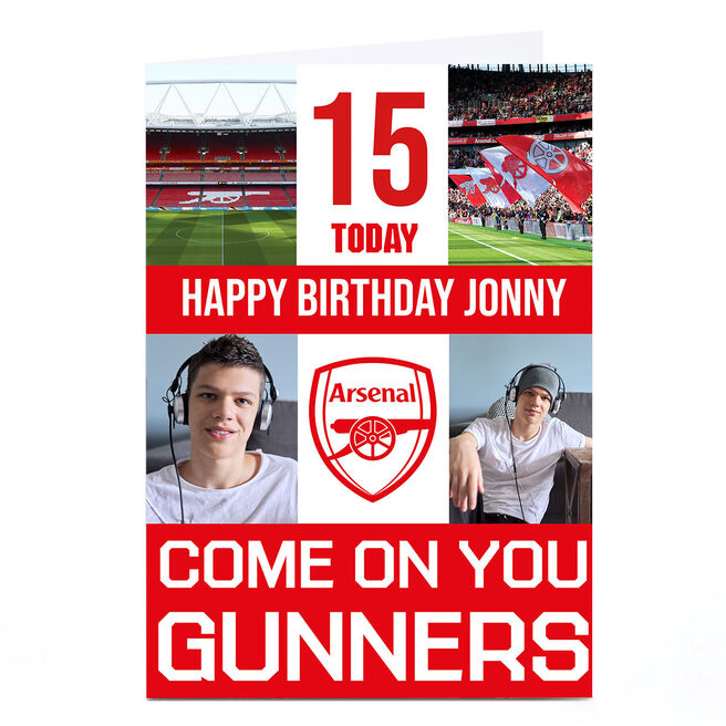 Photo Football Birthday Card - Come On You Gunners
