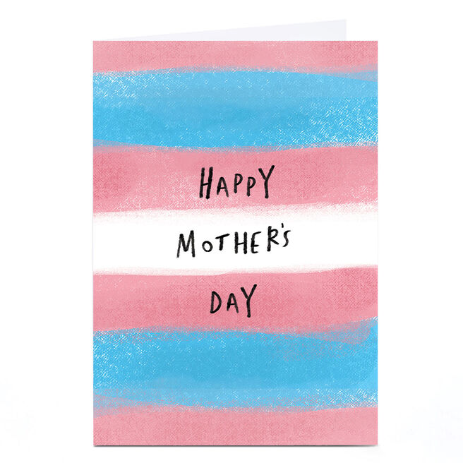 Mother's Day Card - Happy Mother's Day Pink Blue Stripes