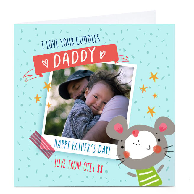 Photo Carol Richardson Father's Day Card - Daddy Cuddles, Blue