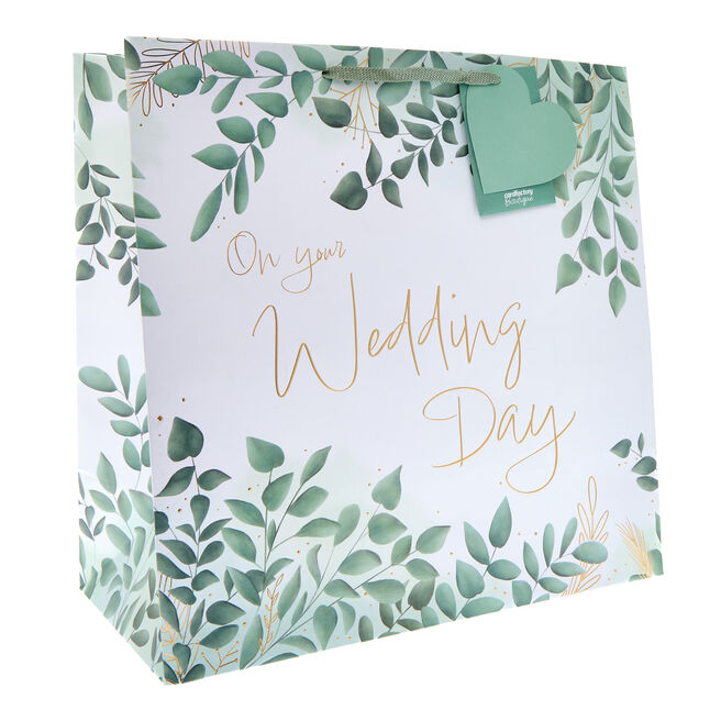 Wedding Foliage Giant Square Gift Bag With Tissue Paper