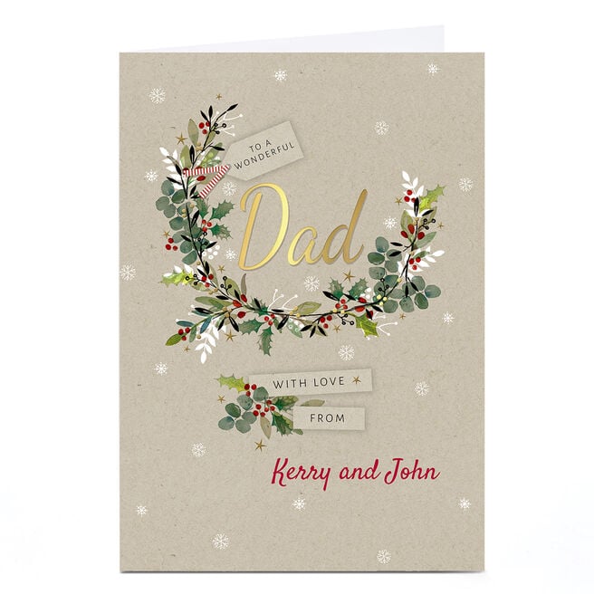 Personalised Kerry Spurling Christmas Card - Floral Dad