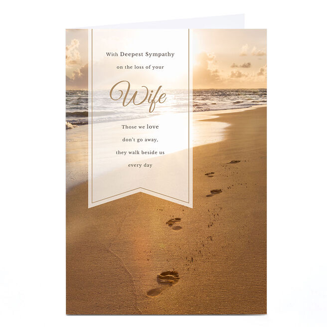 Personalised Sympathy Card - Footprints In Sand