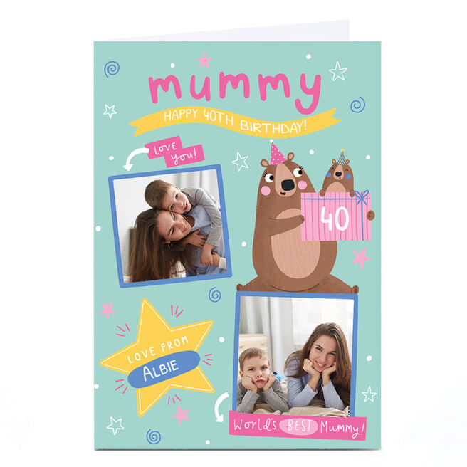 Photo Jess Moorhouse Milestone Birthday Card - World's Best Mummy Bears