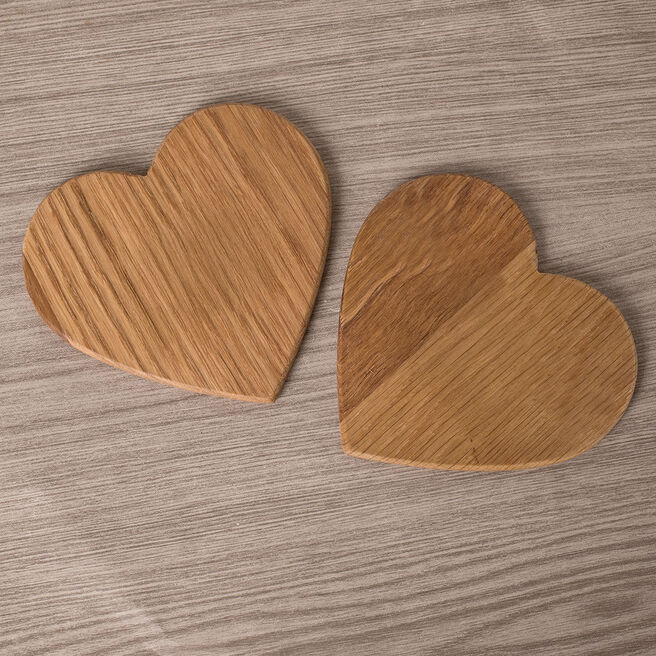 Wooden Heart Coasters - Set of 2