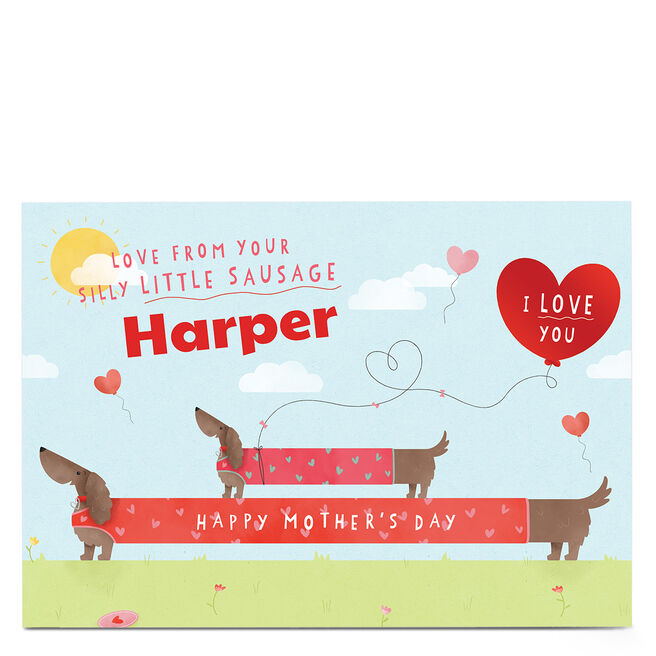 Personalised Mother's Day Card - From Your Silly Little Sausage