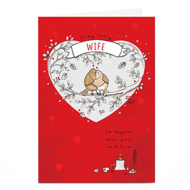 Personalised Valentine's Day Card - Happiest When You're Next To Me, Wife