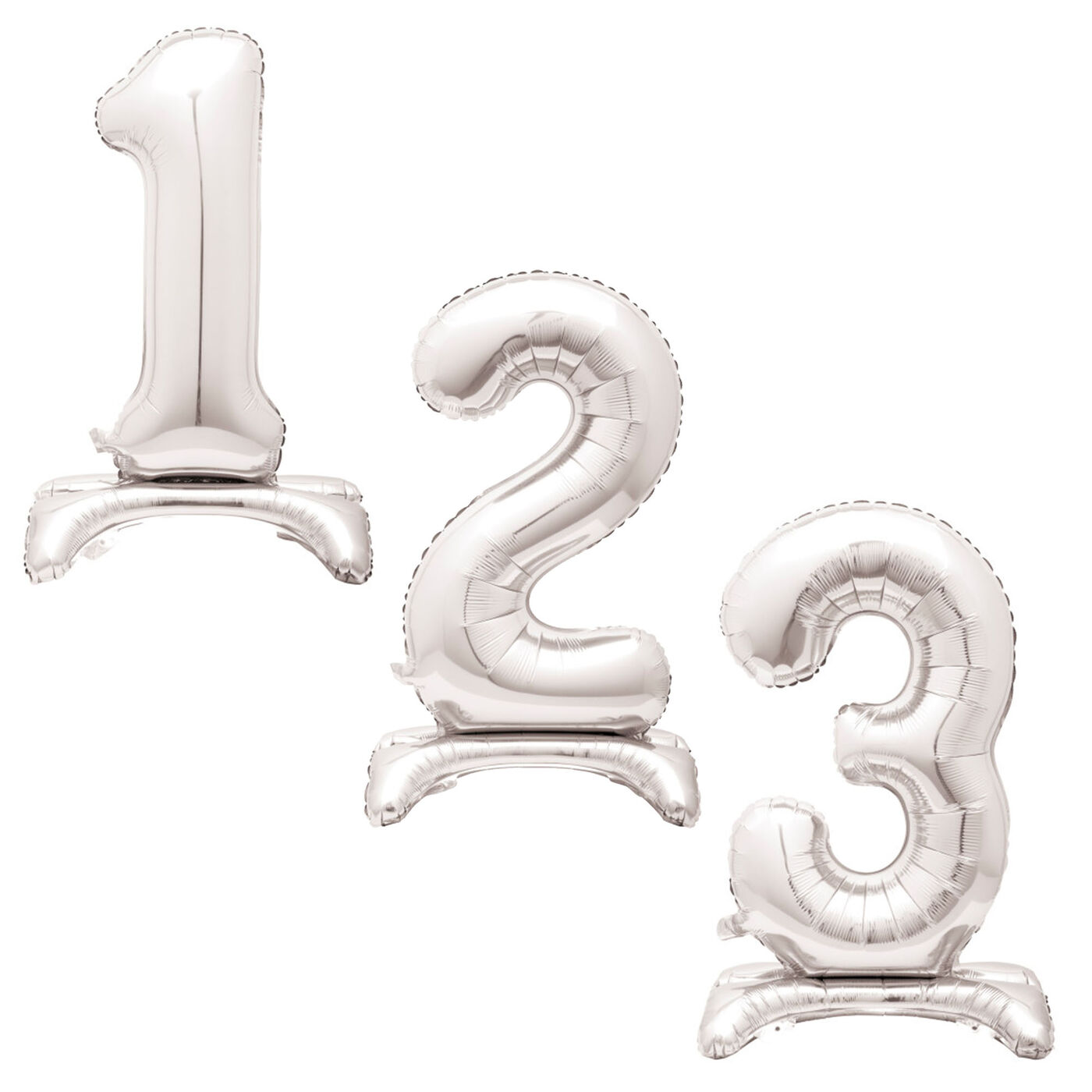 30Inch Silver Standing Table Number Balloons 09
