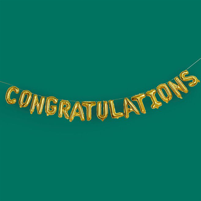 Gold Congratulations Foil Balloon Garland