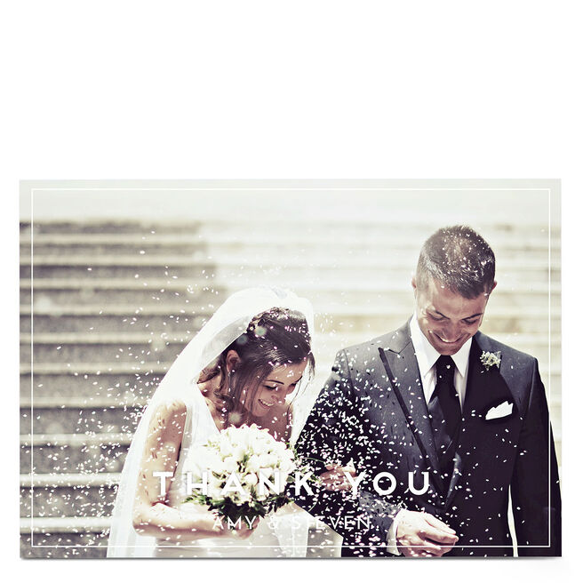 Personalised Wedding Photo Card - Thank You Landscape