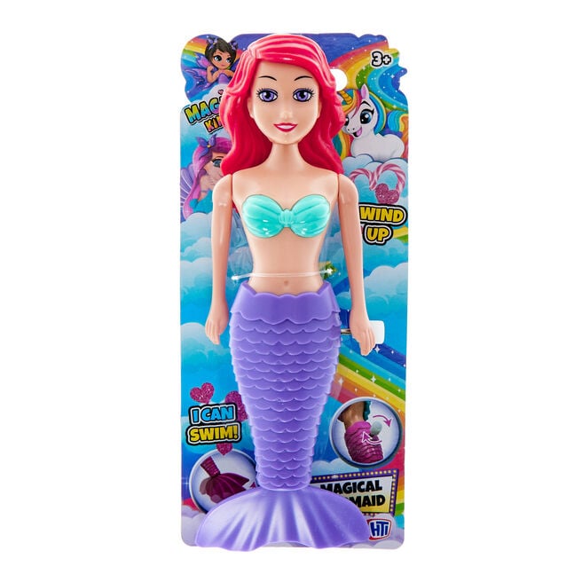 Magical Mermaid Wind Up Toy - Purple Tail & Red Hair