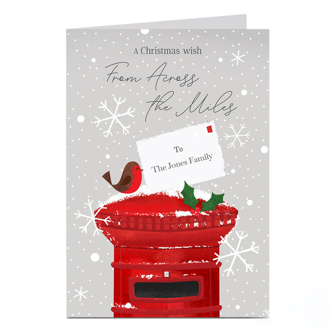 Personalised Christmas Card - Across The Miles Robin
