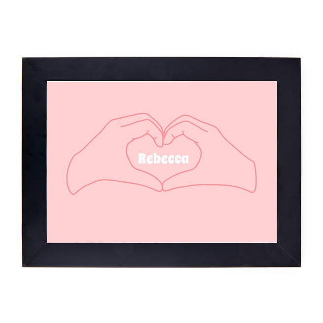 Personalised Print - Western Disco Heart Hands with Name
