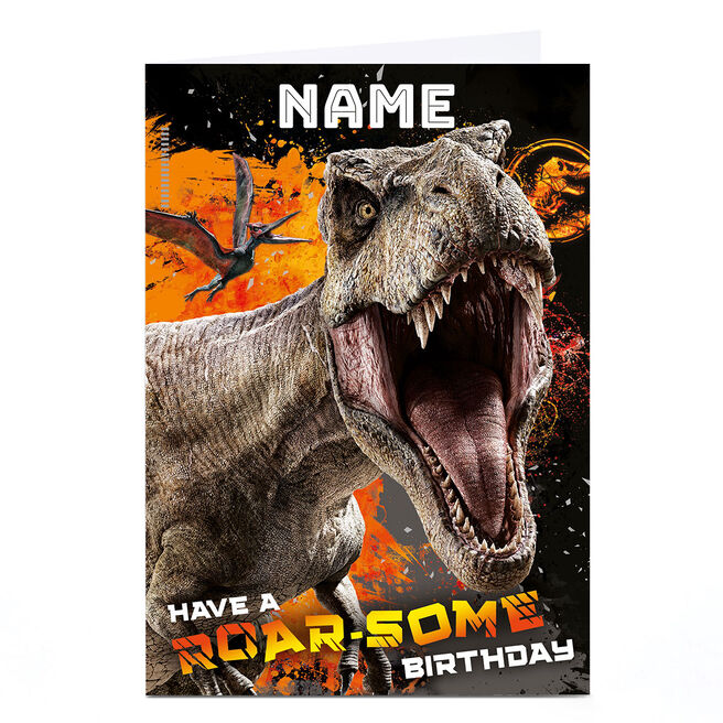 Personalised Birthday Card - Jurassic World with Name