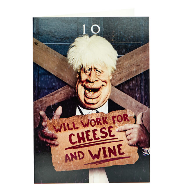 Spitting Image Birthday Card - Will Work For Cheese & Wine