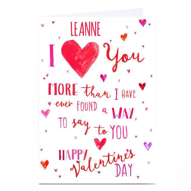 Personalised Nik Golesworthy Valentine's Day Card - Love You More