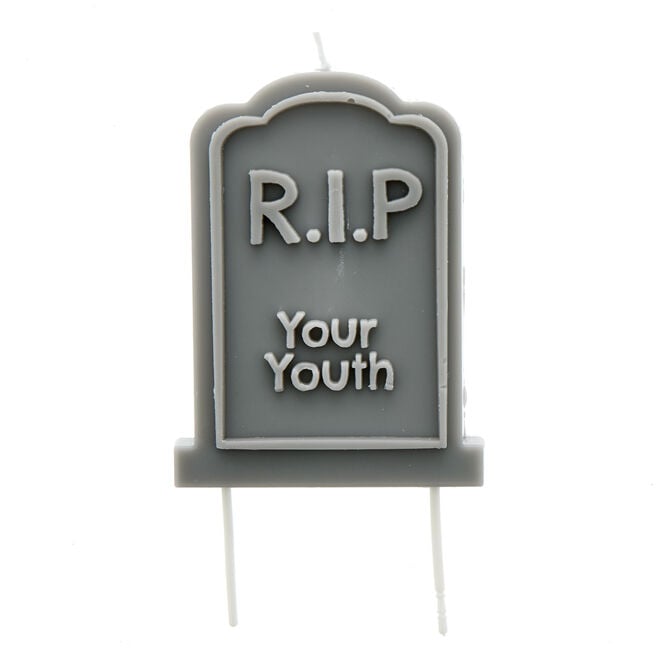 R.I.P Your Youth Gravestone Cake Candle