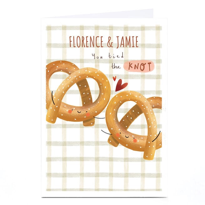 Personalised Wedding Card - Tied the Knot Pretzels