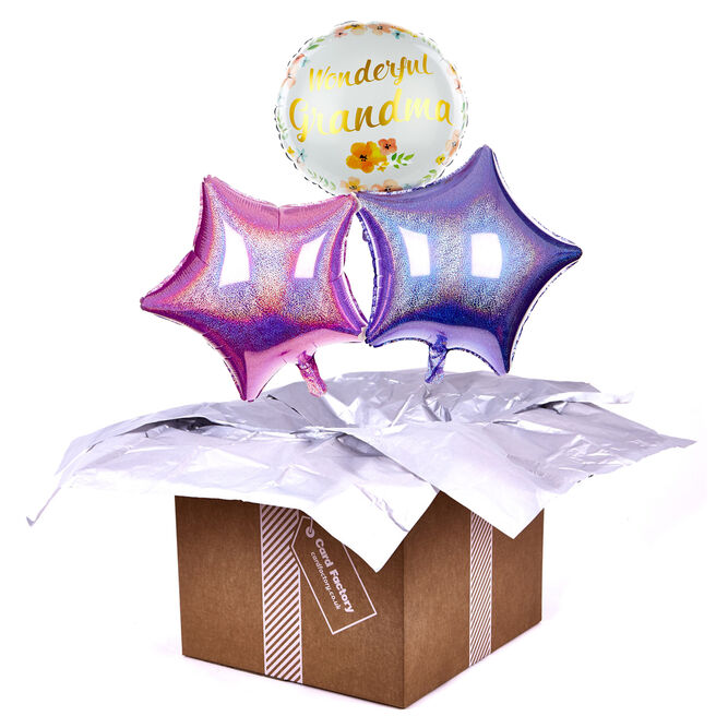 Pink and Lilac Wonderful Grandma Balloon Bouquet - DELIVERED INFLATED!