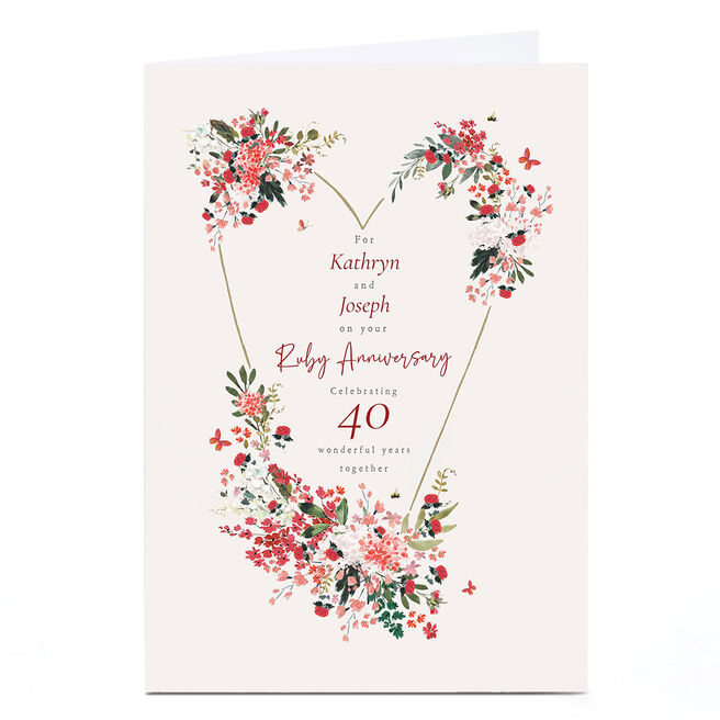 Personalised Anniversary Card - Ruby Anniversary