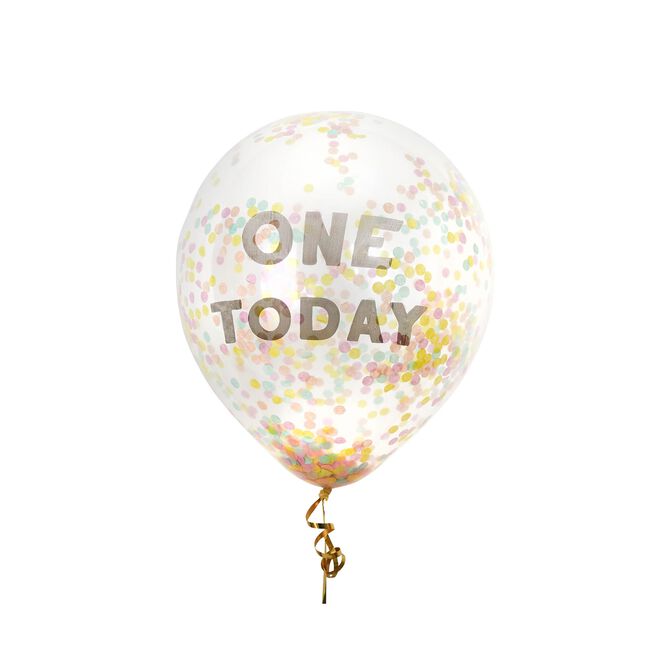 One Today Confetti 12-Inch Latex Balloons - Pack of 5