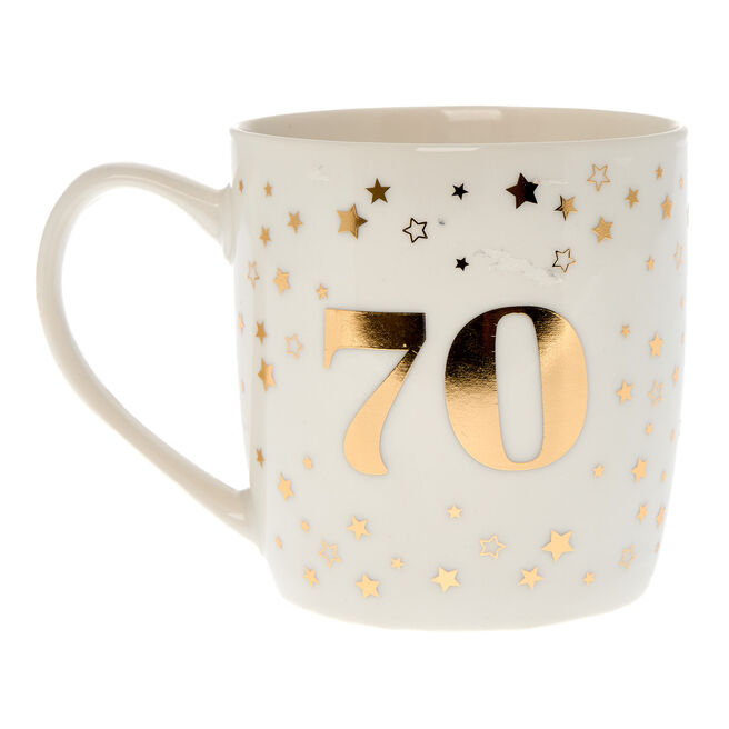 Blue & Gold 70th Birthday Mug In A Box
