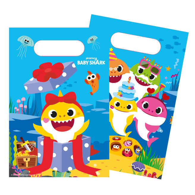 Baby Shark Paper Party Bags - Pack of 8
