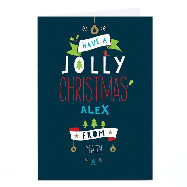 Personalised Christmas Card - Jolly Christmas