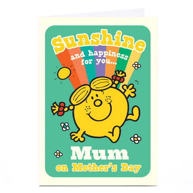 Personalised Mr Men Mother's Day Card - Little Miss Sunshine, Mum