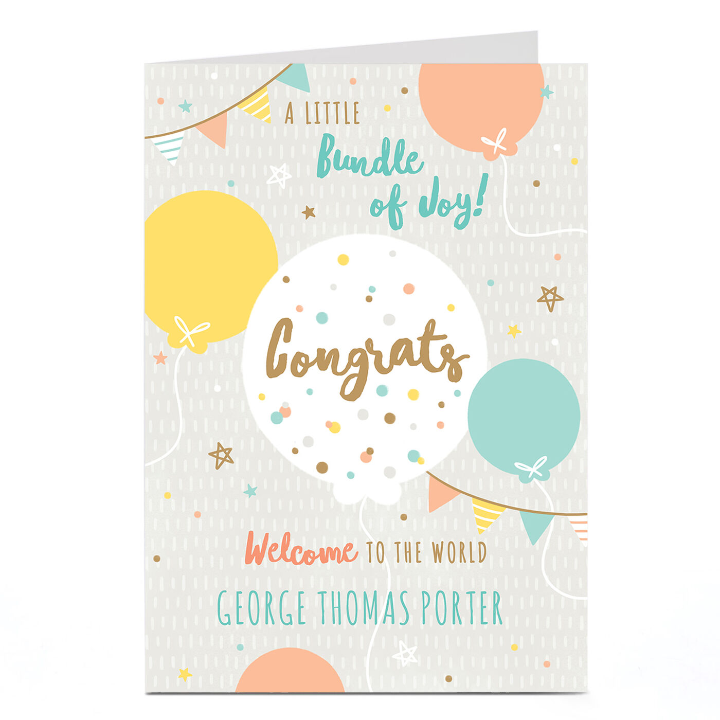 Buy Personalised Card New Baby Bundle of Joy Balloons for GBP 1.79