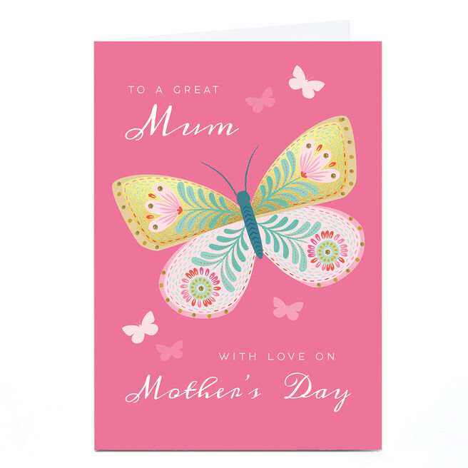 Personalised Klara Hawkins Mother's Day Card - Butterfly