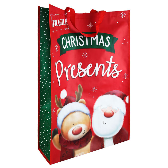 Santa & Rudolph Jumbo Rectangular Christmas Gift Bag For Life