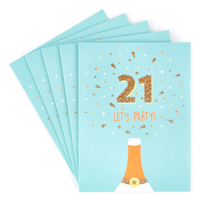21st Birthday Party Invitations - Pack of 12 