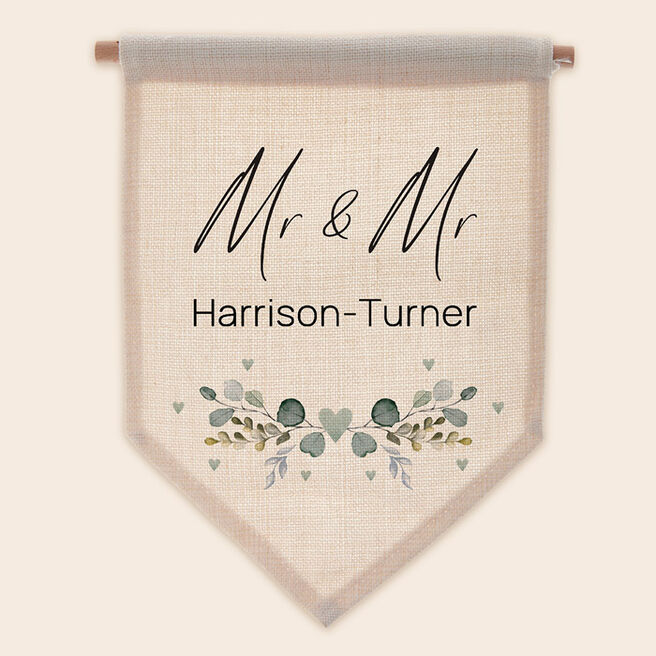 Personalised Wedding Mr and Mr Hanging Sign