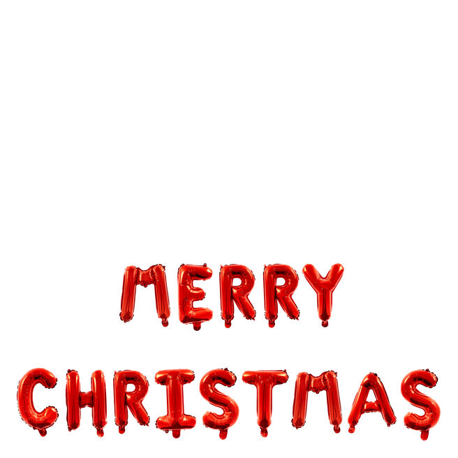 Red Merry Christmas Letter Balloon Banner (Air-Fill Only)