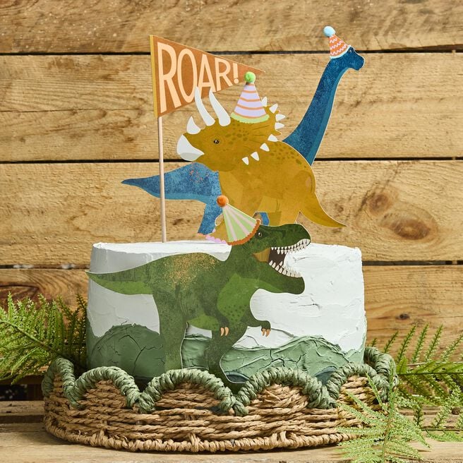 Dinosaur Card Cake Topper Set