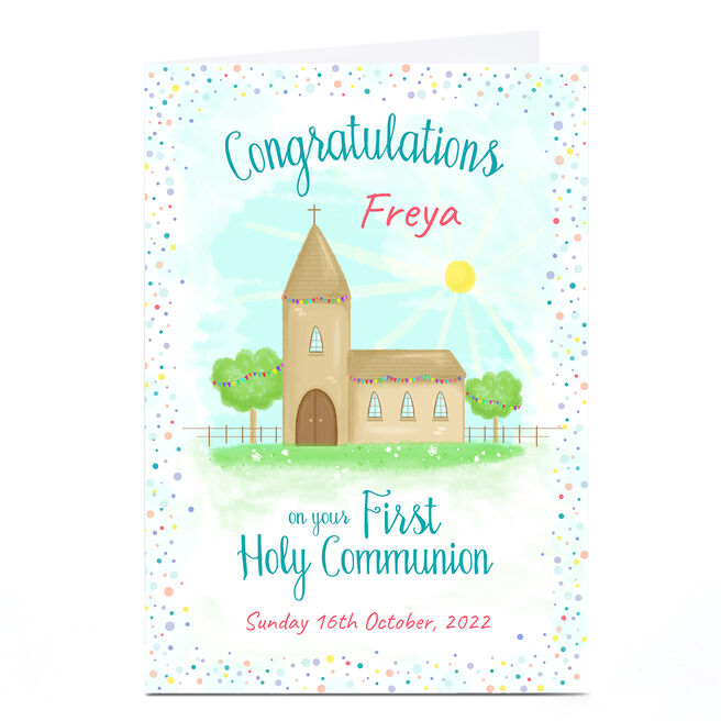 Personalised Congratulations Card - On Your 1st Holy Communion 