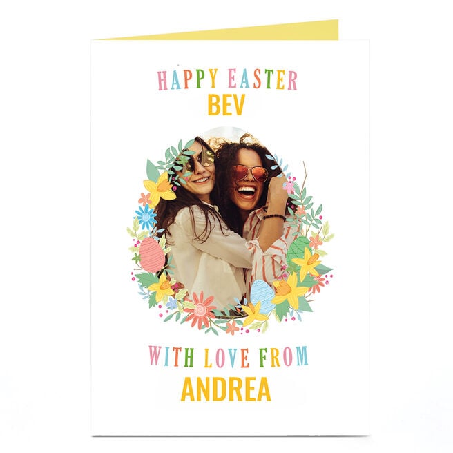 Photo Easter Card - Floral Egg Frame