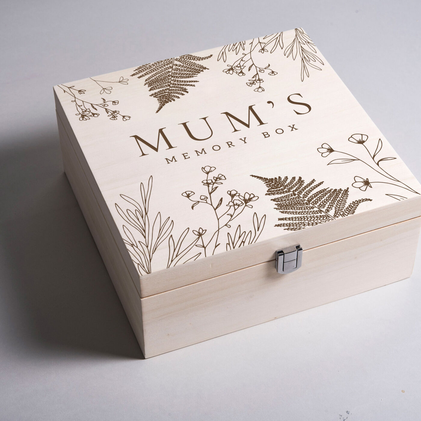 Buy Personalised Engraved Wooden Memory Box Botanical for GBP 20.49