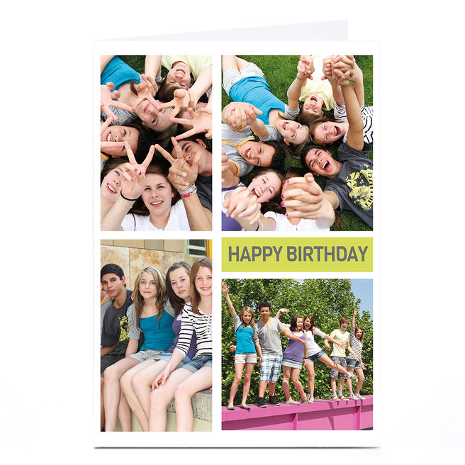 Photo Card - Happy Birthday 4 Photos Any Message