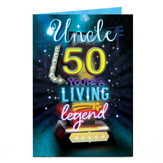 Personalised 50th Birthday Card - Living Legend [Uncle]