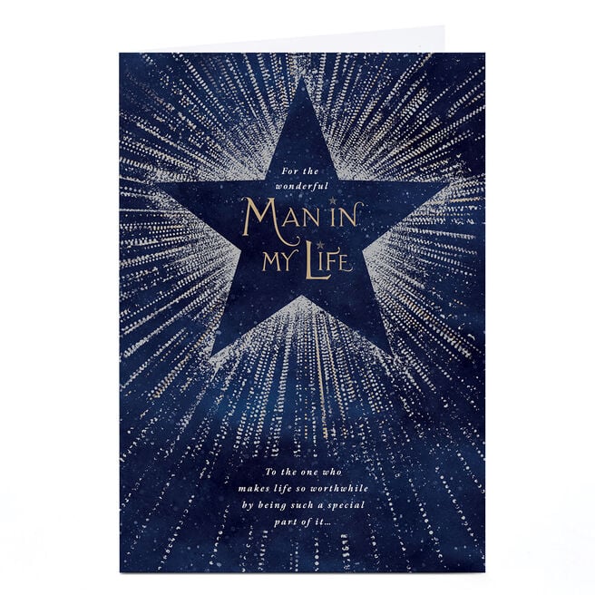 Christmas Card - Navy Radiant Star, Man In My Life