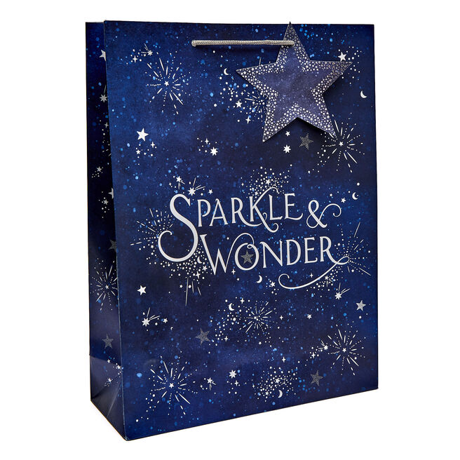 Navy Sparkle & Wonder Extra Large Portrait Gift Bag